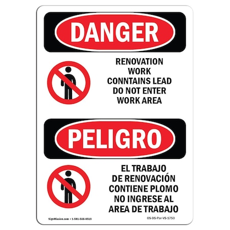 OSHA Danger, 3.5 Height, 5 Width, Decal